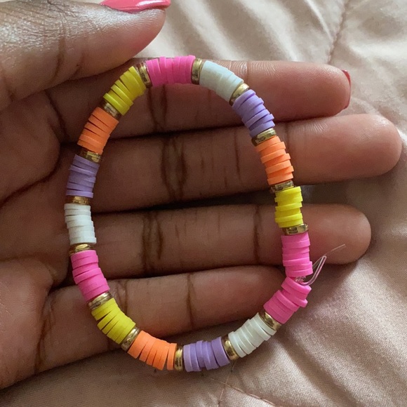pink white purple coral and yellow bracelet - Picture 3 of 3